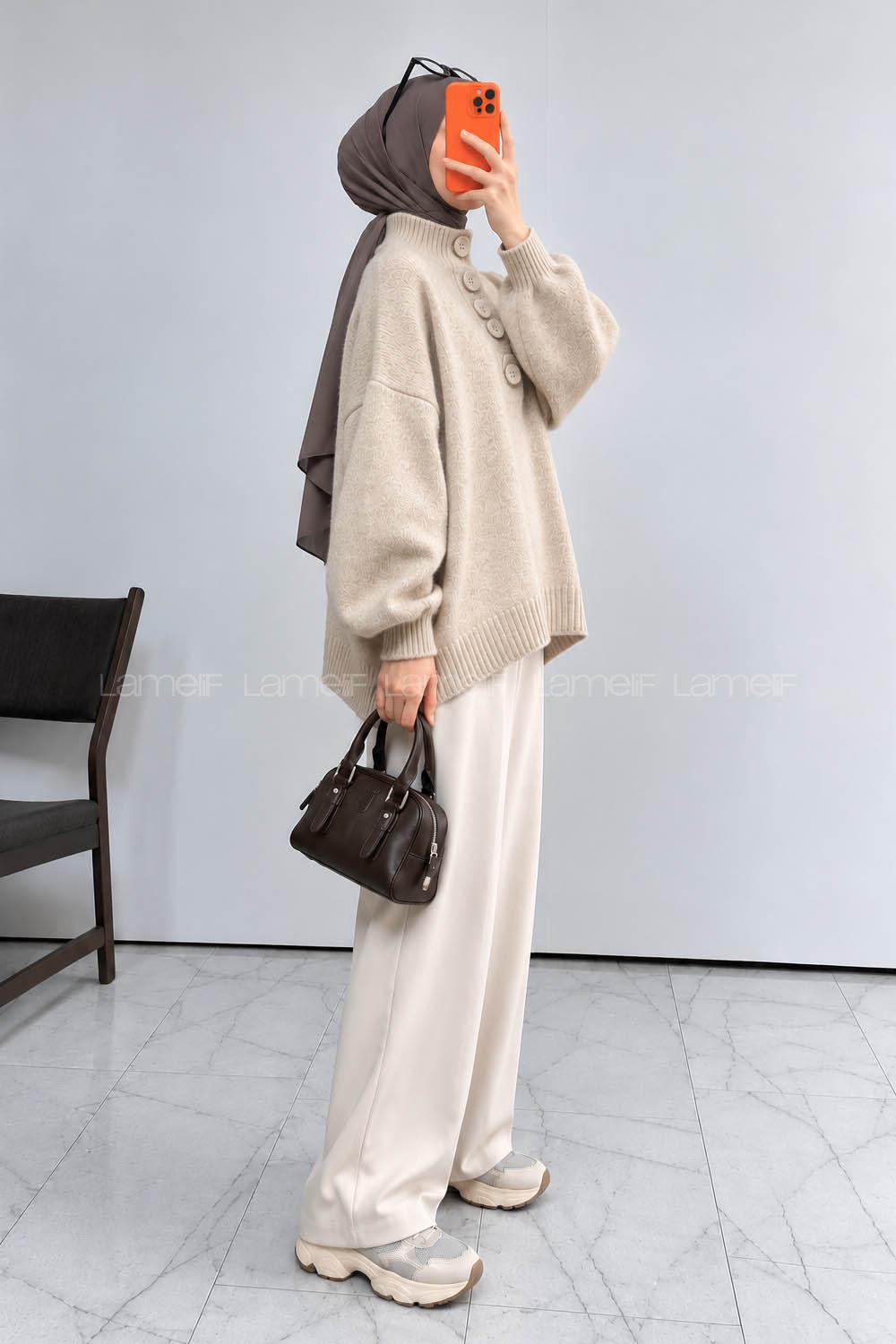 Cream Mock Turtle Neck Long Arm Jumper
