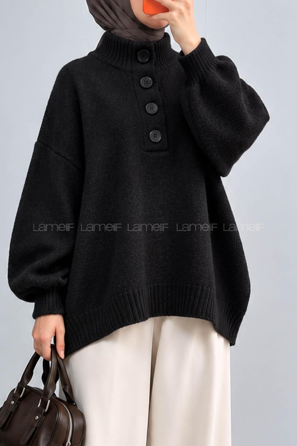 Black Mock Turtle Neck Long Arm Jumper
