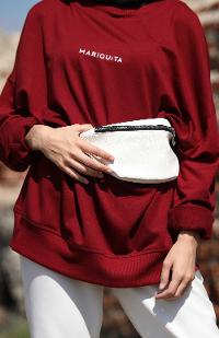 Modalamelif Bordo Marigunta Baskılı Sweat