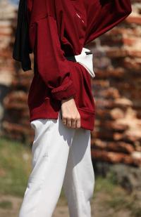 Modalamelif Bordo Marigunta Baskılı Sweat