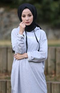 Modalamelif Gri Real Baskılı Sweat