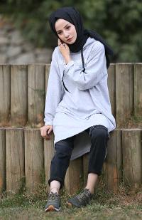 Modalamelif Gri Real Baskılı Sweat