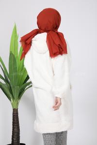 Modalamelif Uzun Peluş Tunik Beyaz