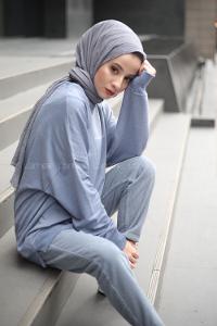 Modalamelif İndigo Marigunta Baskılı Sweat