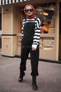 Lamelif Siyah Premium Tulum