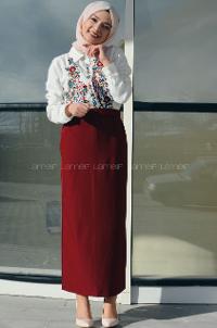 Modalamelif Kırmızı Kalem Etek