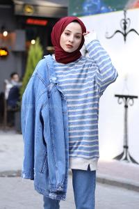 Modalamelif Reflektif Şeritli Sweatshırt