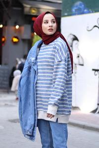 Modalamelif Reflektif Şeritli Sweatshırt