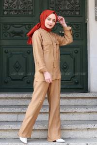 Modalamelif Camel Gömlekli Salaş Takım