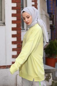 Modalamelif Neon Yeşil Marigunta Baskılı Sweat