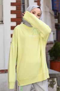 Modalamelif Neon Yeşil Marigunta Baskılı Sweat
