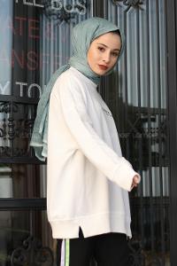 Modalamelif Beyaz Marigunta Baskılı Sweat