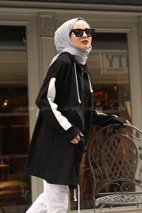 Modalamelif Kanguru Cepli Oversize Sweatshırt Siyah