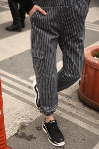 Modalamelif Çizgili Kargo Slopet Antrasit