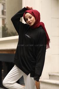 Modalamelif Siyah Marigunta Baskılı Sweat