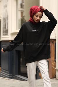 Modalamelif Siyah Marigunta Baskılı Sweat