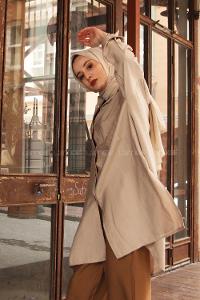 Modalamelif Bej Ham Keten Gömlek