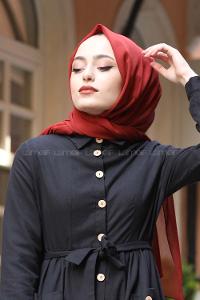 Modalamelif Keten Elbise Siyah