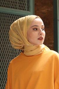 Modalamelif Krep Şal Hardal