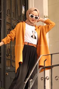 Modalamelif Hardal Sarısı İki Cep Gömlek