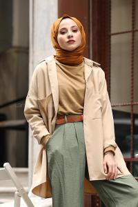 Modalamelif Krem İki Cep Gömlek