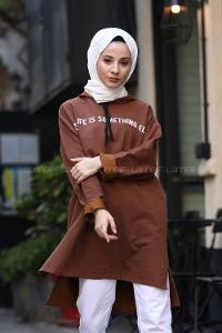 Modalamelif Acı Kahve Real Baskılı Sweat