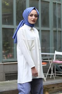 Modalamelif Beyaz İki Cep Gömlek