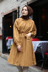 Modalamelif Uzun Gömlek Hardal Sarısı