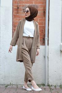 Modalamelif Koyu Vizonrengi Asortik Takım