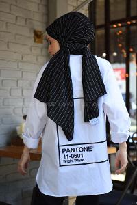 Modalamelif Pantone Yazılı Gömlek Beyaz