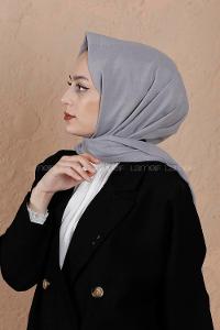 Quu Organik Cotton Şal Kalın Çizgili Gri