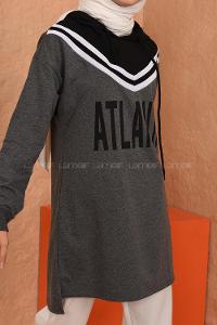 Modalamelif Atlanta Kapşonlu Bayan Tunik Gri