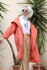 Modalamelif Somon Renk Salaş Kimono