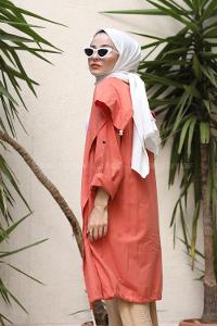 Modalamelif Somon Renk Salaş Kimono