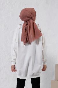 Modalamelif Kapüşonlu Hırka Beyaz