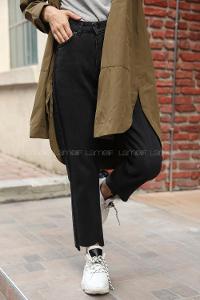 Modalamelif Siyah Paça Kesik Havuç Pantolon