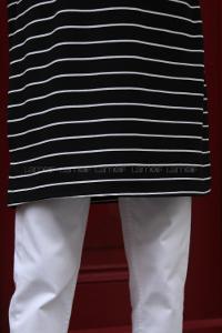 Modalamelif Çizgili Basıc Tunik Siyah