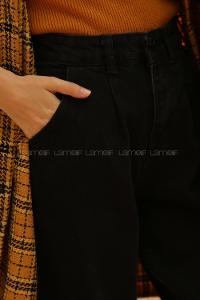 Lamelif Balon Model Bol Mom Jean Siyah