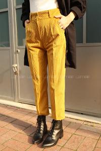 Modalamelif Kalın Fitilli Pantolon Hardal Sarısı
