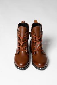 Modalamelif Zımba Detaylı Bilekte Bot Kahve