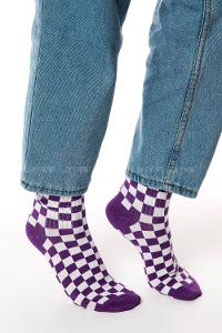 Modalamelif Dama Kareli Mor Çorap