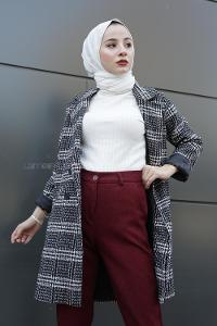 Modalamelif Kuruvaze Ekose Ceket Siyah