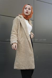 Modalamelif Peluş Astarlı Kaban Taş Rengi