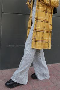 Modalamelif Beli Lastikli Triko Pantolon Gri