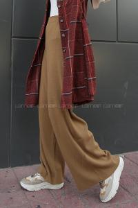 Modalamelif Beli Lastikli Triko Pantolon Sütlü Kahve