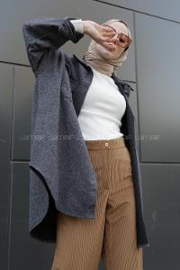 Modalamelif Çift Cepli Kaşe Gömlek Antrasit