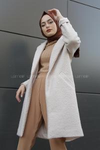 Modalamelif Ponpon Desenli Kaban Bej