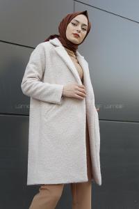 Modalamelif Ponpon Desenli Kaban Bej