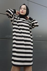 Modalamelif Yarım Boğazlı Balon Kol Tunik Kum Beji