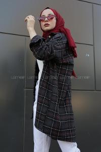 Modalamelif Tek Cepli Ekose Oduncu Gömlek Füme